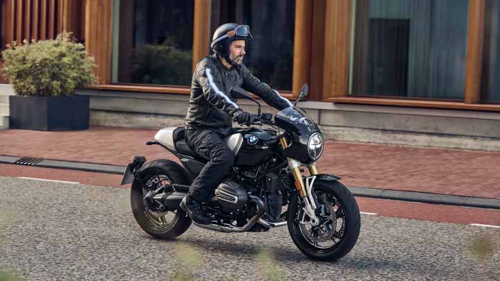 Motorcyclist Riding BMW R 12 NineT