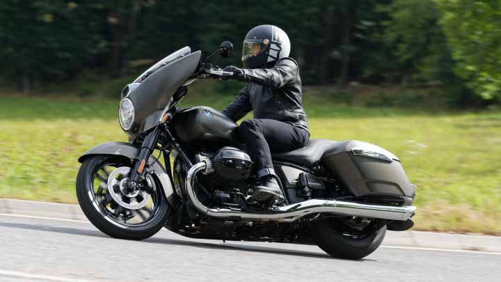 Motorcyclist Riding BMW R 18 B