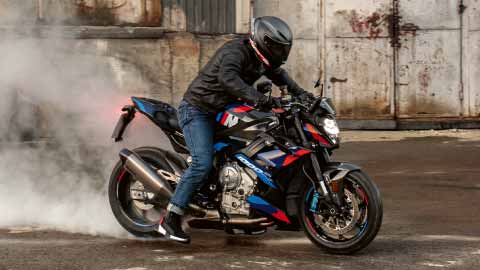 Motorcyclist Riding BMW M 100 R