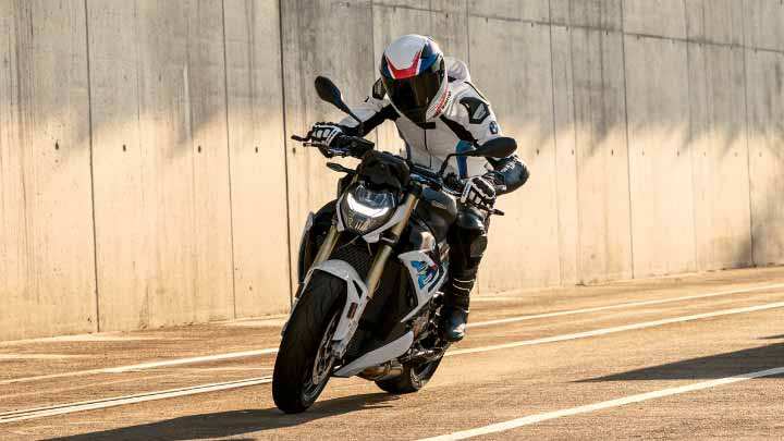 Motorcyclist Riding BMW S 1000 R