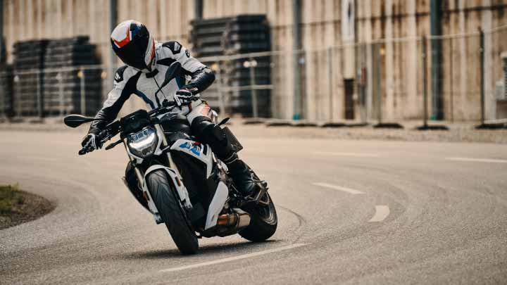 Motorcyclist Riding BMW S 1000 R