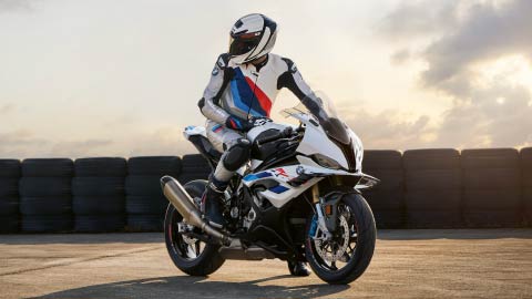 Motorcyclist Riding S 1000 RR On Road