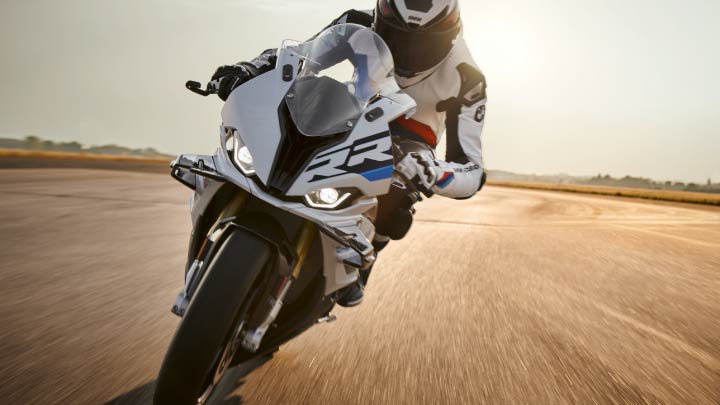 Motorcyclist Riding S 1000 RR On Road