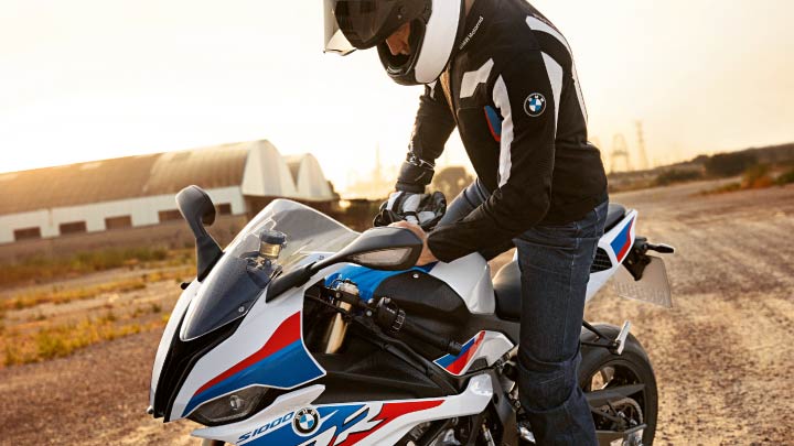Motorcyclist Riding S 1000 RR On Road
