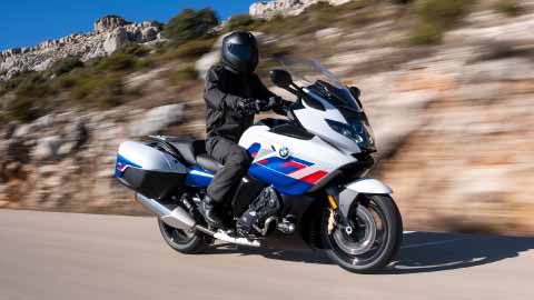 Motorcyclist Riding K 1600 GT On Road