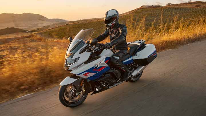 Motorcyclist Riding K 1600 GT On Road