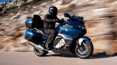 Motorcyclist Riding K 1600 GTL On Road