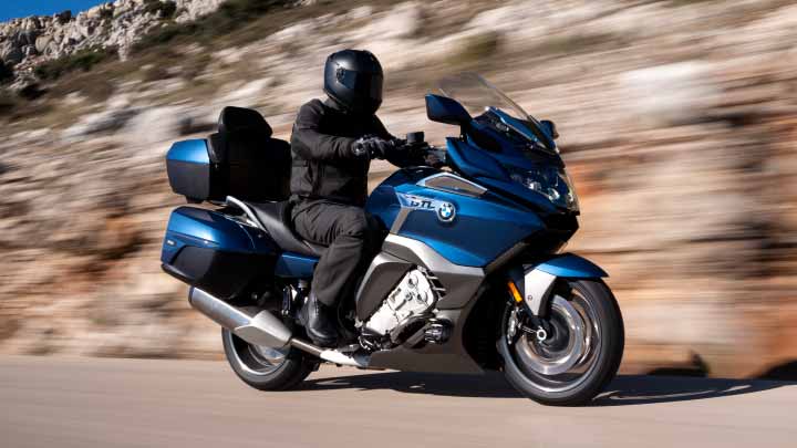 Motorcyclist Riding K 1600 GTL On Road