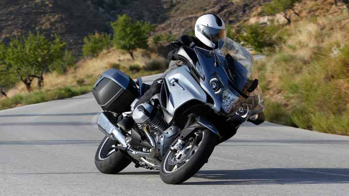 Motorcyclist Riding R 1200 RT On Road