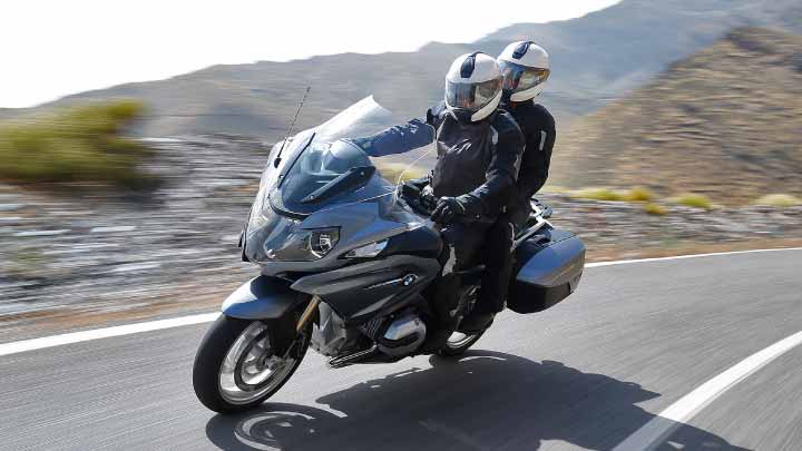 Motorcyclist Riding R 1200 RT On Road