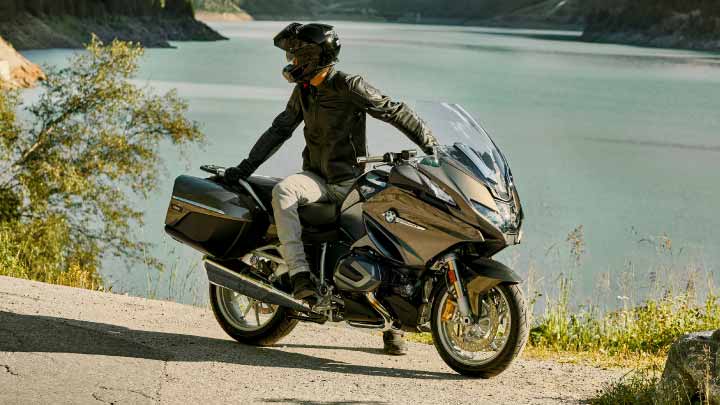 Motorcyclist Riding R 1250 RT On Road