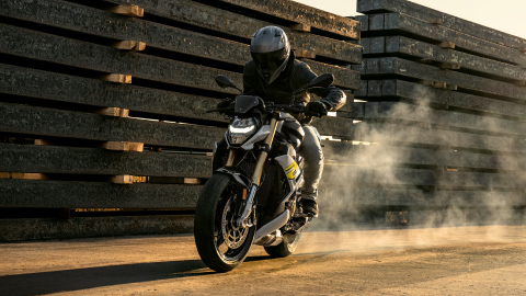 Motorcyclist Riding BMW Motorrad Bike