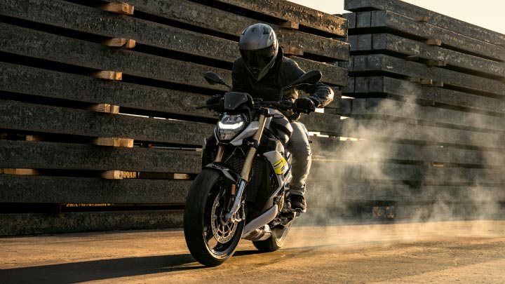 Motorcyclist Riding BMW Motorrad Bike