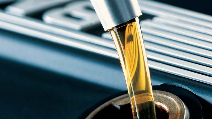 engine oil being refilled