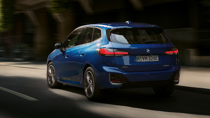 2022 Blue BMW 2 Series Active Tourer Driving Rear