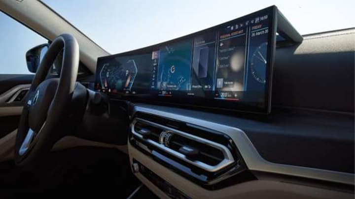 BMW 2 Series Coupe close up shot of the iDrive infotainment system