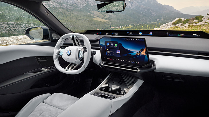 BMW 3 series interior white dashboard