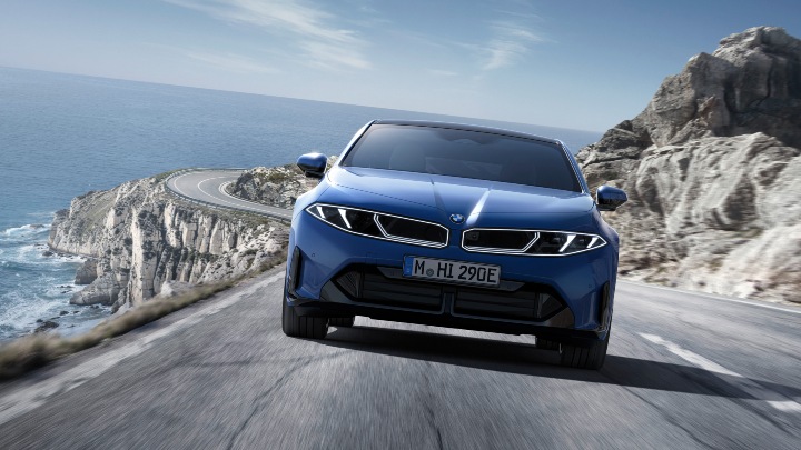 Straight on BMW i3 driving