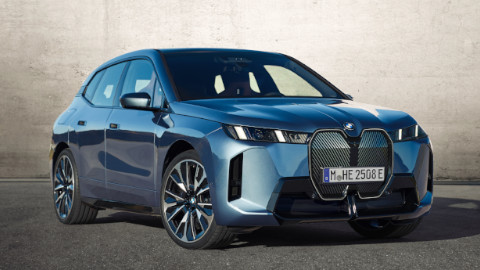 BMW iX Static Front Angle in Blue