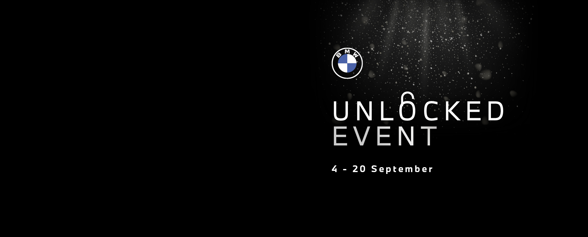 New BMW registration event. Promotional text asset.