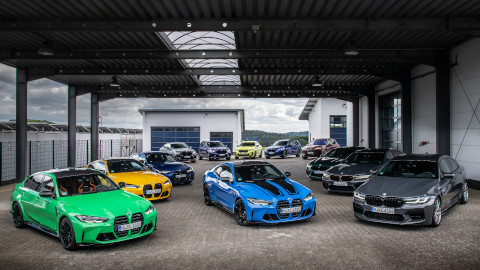 Line-Up of BMW M Performance Models Under Large Canopy