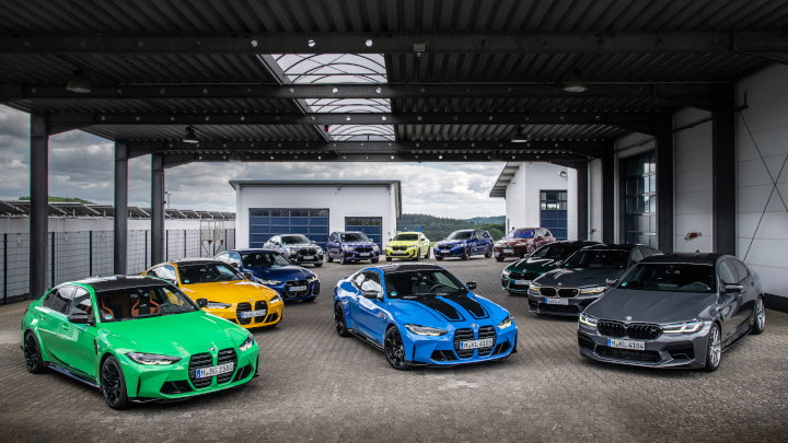 Line-Up of BMW M Performance Models Under Large Canopy