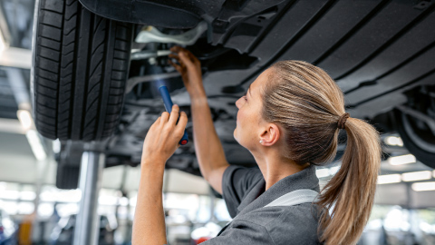Technician Servicing BMW Tyre