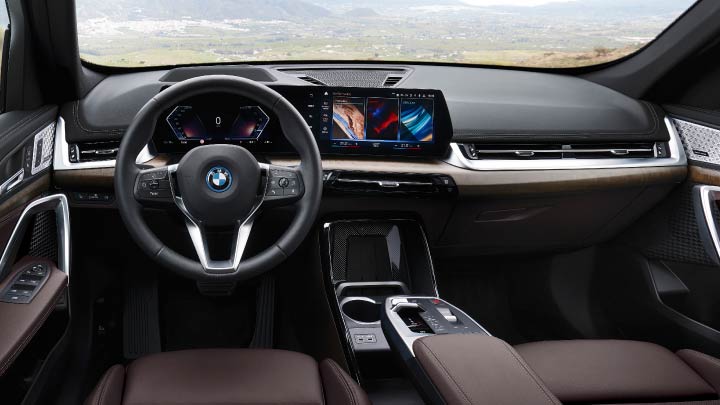 Black and Brown BMW iX1 Interior