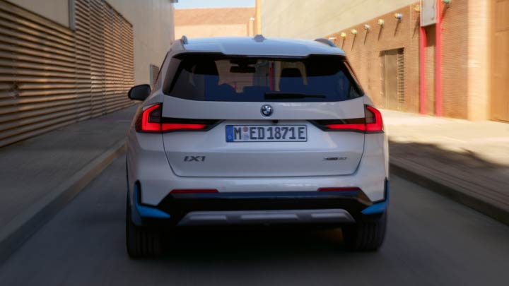 White BMW iX1 Rear
