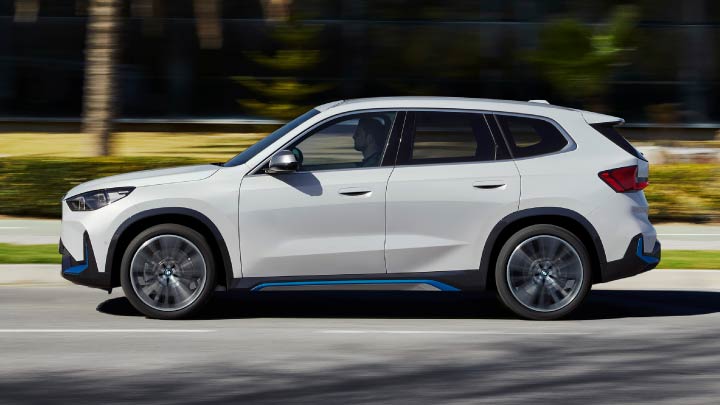 White BMW iX1 Side