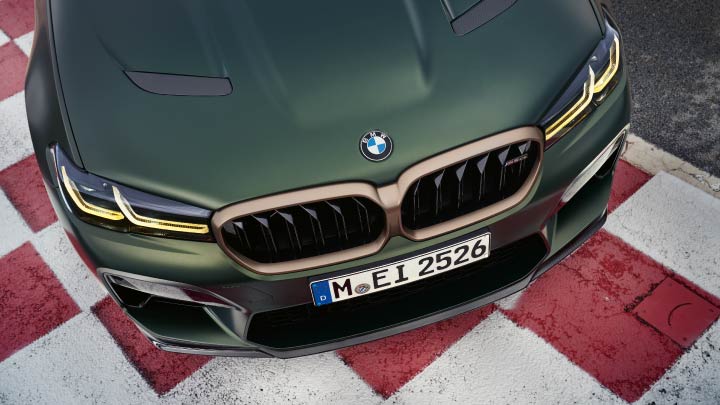 Green BMW M5 CS Bonnet with Gold Grille