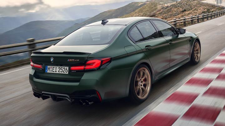 Green BMW M5 CS Rear