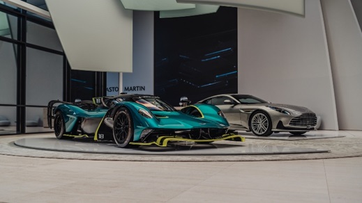 Aston Martin Valkyrie and DB11 inside Aston Martin Factory