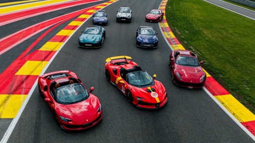 Ferrari, Aston Martin and Porsche Models at Spa Francorchamps with Club HLS