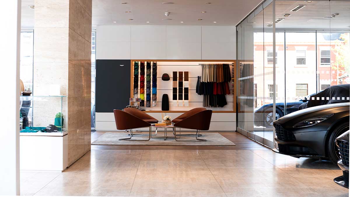 Aston Martin Manchester waiting area