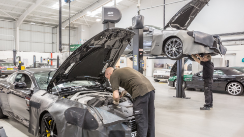 Aston Martin servicing workshop
