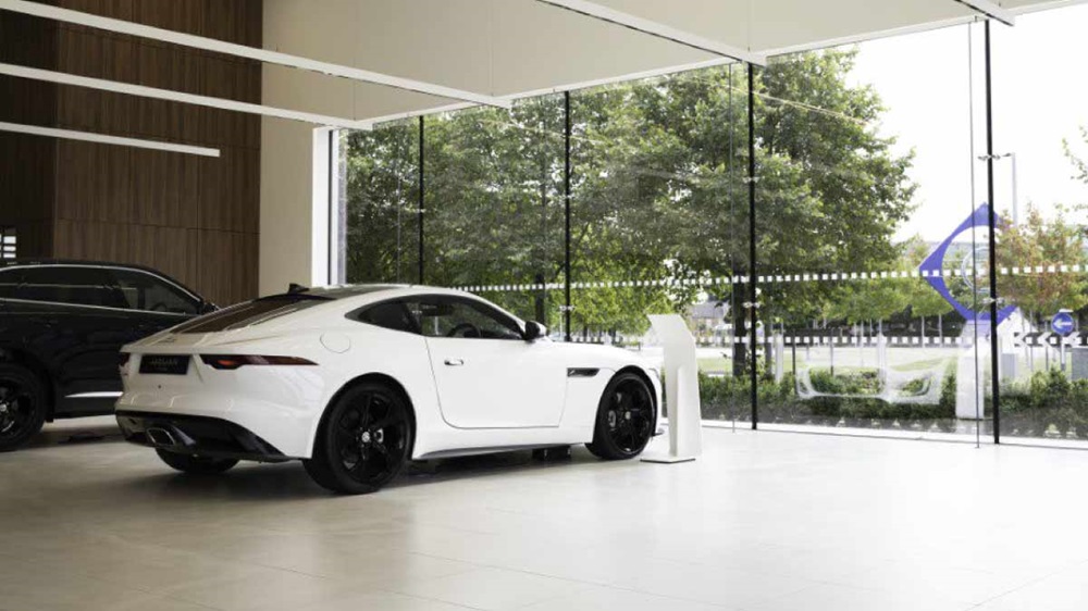 Jaguar inside the Nottingham showroom