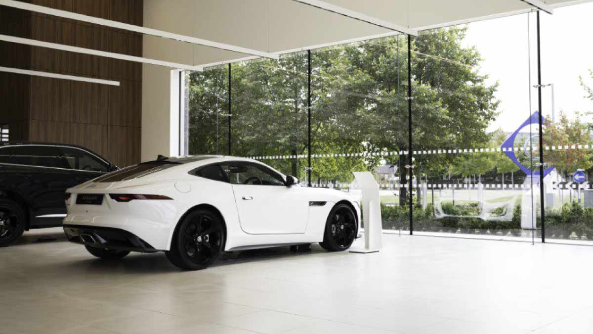 Jaguar inside the Nottingham showroom
