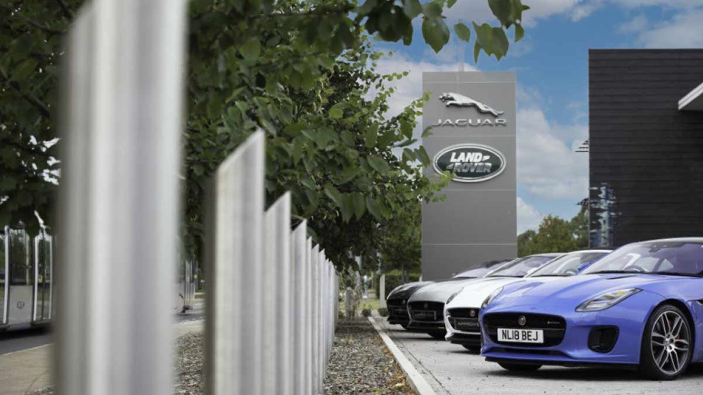 Cars outside the Jaguar Nottingham dealership
