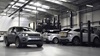 Cars inside the servicing centre at Land Rover Newcastle