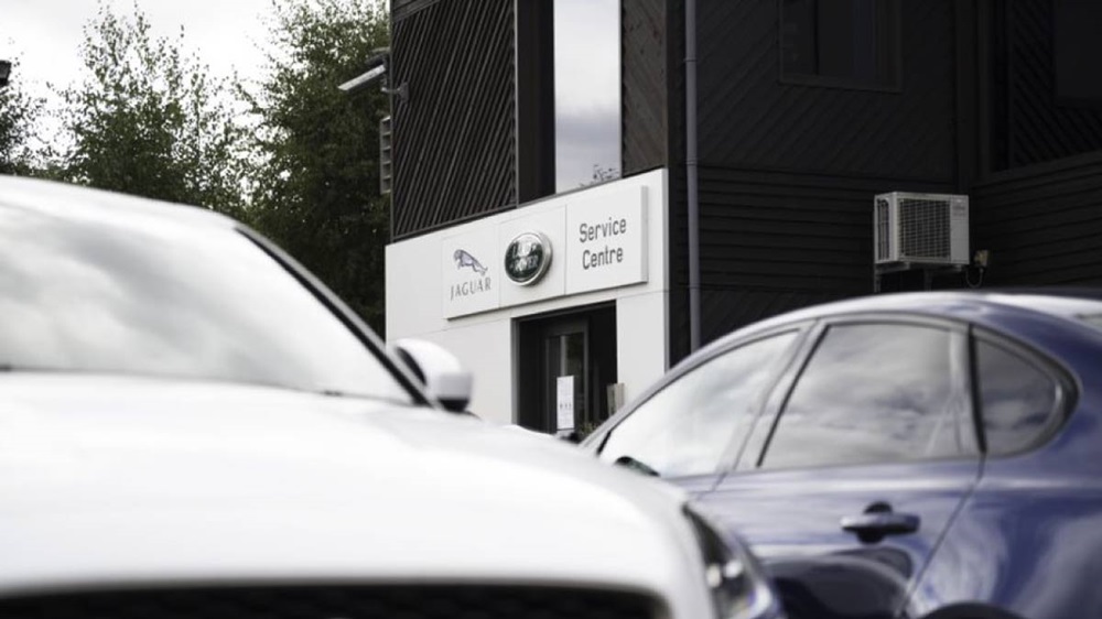 Outside the Land Rover Nottingham Service Centre