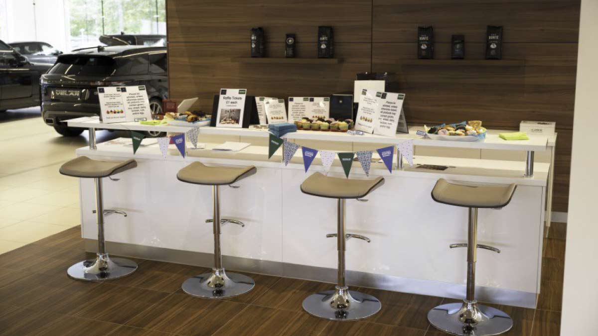 Bar area inside of the Land Rover Nottingham dealership