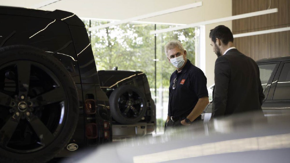 Customer inside the Land Rover Nottingham