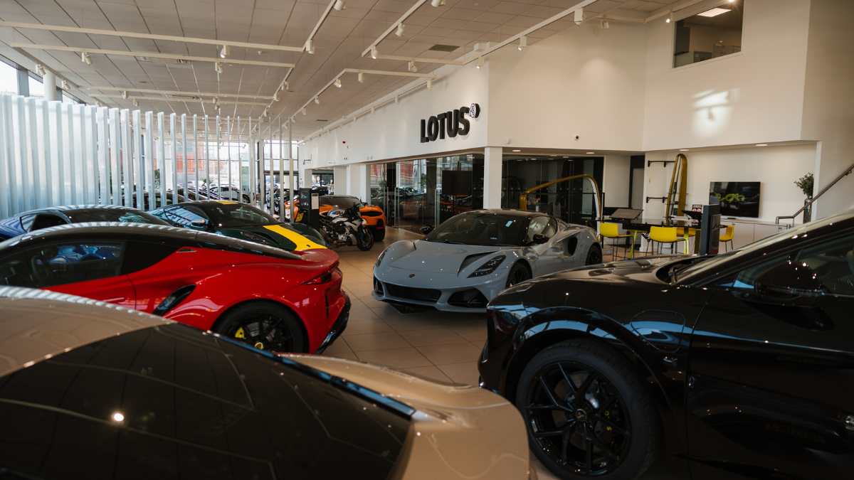 Multiple Lotus Vehicles Inside Berkshire Dealership