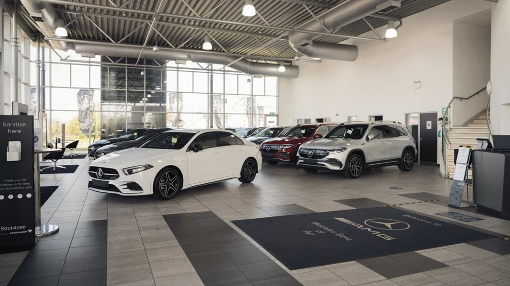 Mercedes of Ayr showroom with range of new Mercedes-Benz cars