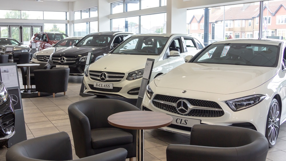 Mercedes-Benz of Giffnock cars in the showroom