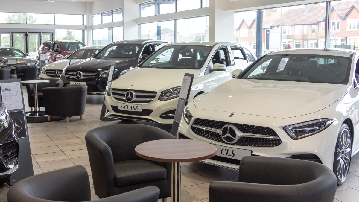 Mercedes-Benz of Giffnock cars in the showroom
