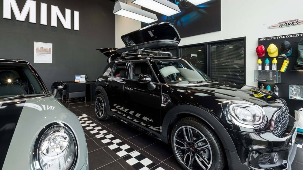 Close up of black MINI at Chesterfield