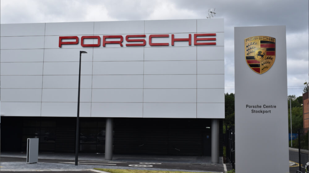 Porsche Centre Stockport Exterior, Front