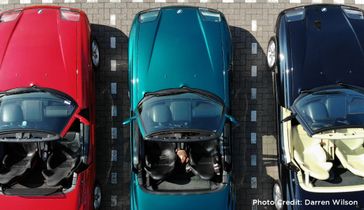 Three cars at Car Cafe Nottingham.